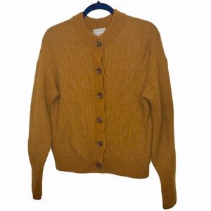 Everlane Mustard Cardigan Sweater